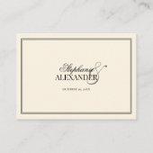 Vintage Black Checkered Old Money Wedding Plaatskaartje (Achterkant)