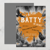 Vintage Black Crow Halloweenfeest Kaart (Voorkant / Achterkant)