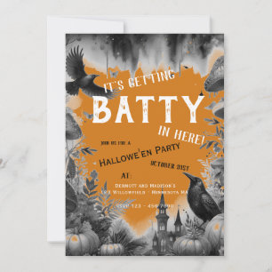 Vintage Black Crow Halloweenfeest   Kaart