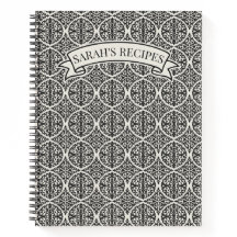 Vintage Black Damask Kitchen Recipe