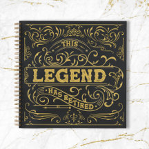Vintage Black Gold Legend Pensioen Gastboek
