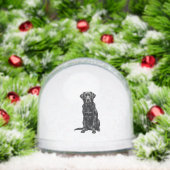 Vintage Black Labrador Retriever Dog Portrait Illu Sneeuwbol (Kerstmis)