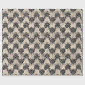 Vintage Black Lace Beige Background Cadeaupapier (Vlak)