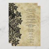 Vintage Black Queen Ann's Lace Wedding Programme Programmakaart (Voorkant / Achterkant)