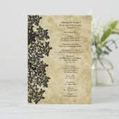 Vintage Black Queen Ann's Lace Wedding Programme Programmakaart (Staand voorkant)