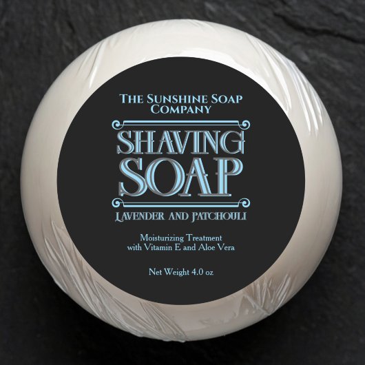 Vintage Black Shaving Soap Label