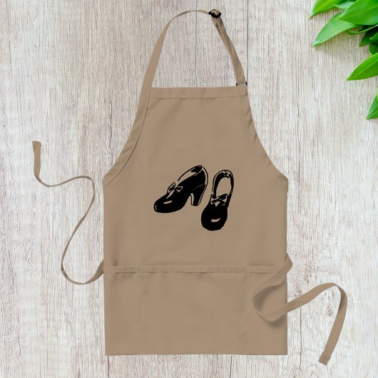 Vintage Black Shoes Mode Apron Standaard Schort
