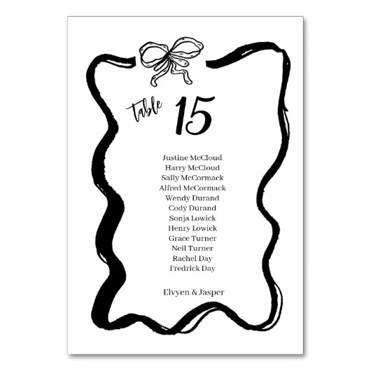 Vintage Black & White Hand-drawn Frame Wedding Kaart (Voorkant)