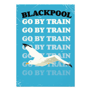 Vintage Blackpool-zeeposter Foto Afdruk