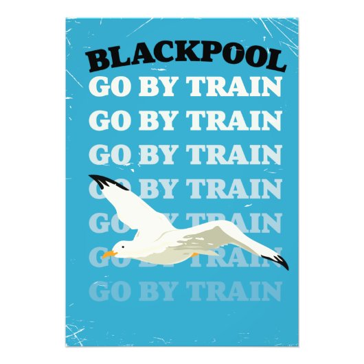 Vintage Blackpool-zeeposter Foto Afdruk (Voorkant)