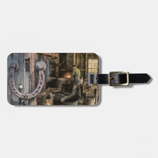 Vintage  Blacksmith-Hoefijzers Bagagelabel (Voorkant horizontaal)