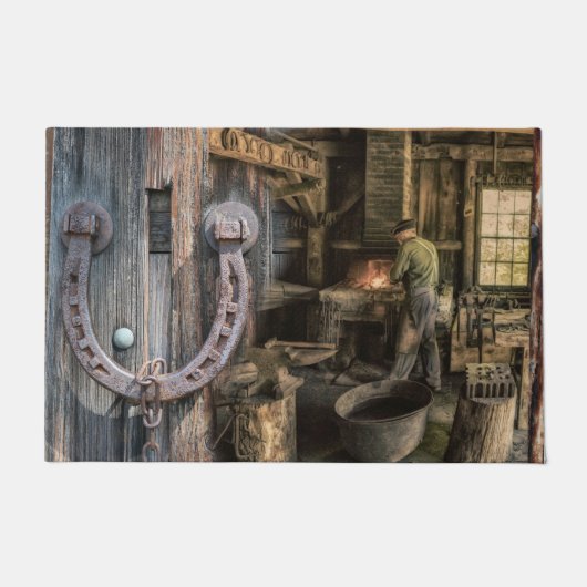 Vintage Blacksmith-Hoefijzers Deurmat (Voorkant)