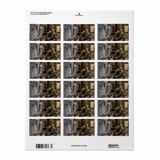 Vintage  Blacksmith-Hoefijzers Etiket (Full Sheet)