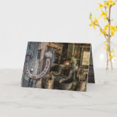 Vintage  Blacksmith-Hoefijzers Kaart (Gele Bloem)