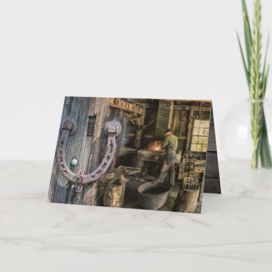 Vintage  Blacksmith-Hoefijzers Kaart (Voorkant)