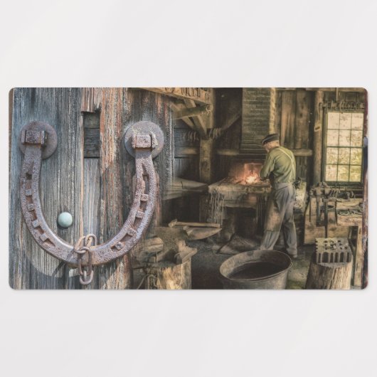 Vintage Blacksmith-Hoefijzers Labels (Design 1)