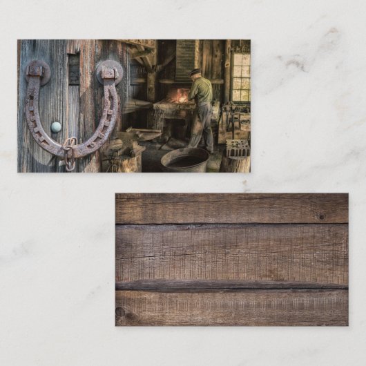 Vintage  Blacksmith-Hoefijzers Visitekaartje (Voorkant / Achterkant)