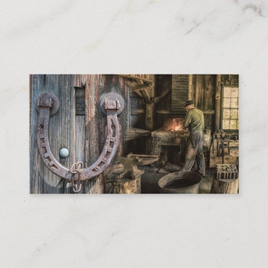 Vintage  Blacksmith-Hoefijzers Visitekaartje (Voorkant)
