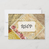 Vintage Blad Muziek Roze RSVP-kaart RSVP Kaartje (Achterkant)