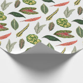 Vintage blad novelties inpakpapier - Wit (Hoek)