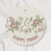 Vintage blad Purim Bedankjes Labels (Achterkant)