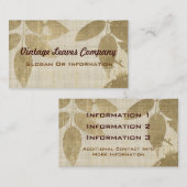 Vintage bladeren Visitekaartjes (Voorkant / Achterkant)