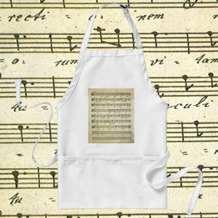 Vintage bladmuziek, antieke muziekscore 1810 standaard schort