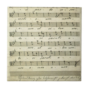 Vintage bladmuziek, antieke muziekscore 1810 tegeltje