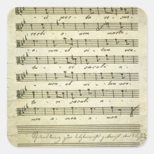 Vintage bladmuziek, antieke muziekscore 1810 vierkante sticker