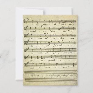 Vintage Bladmuziek, Muziekscore Uitnodiging