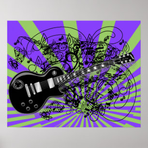 Vintage Bladmuziek Rock N Roll Poster