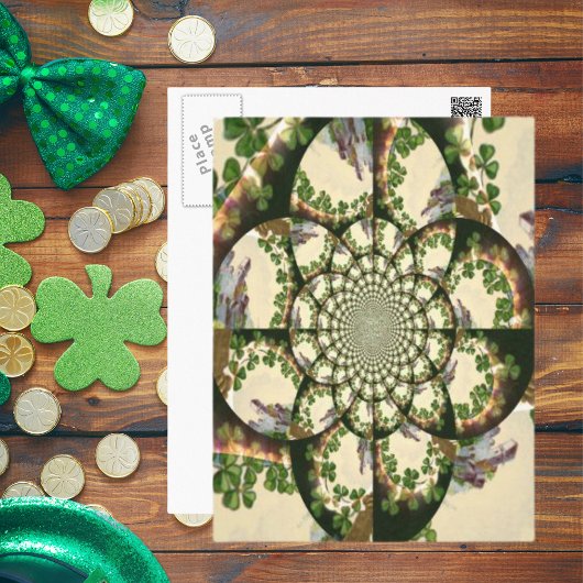 Vintage Blarney Castle & Shamrocks Kaleidoscoop Briefkaart