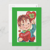 Vintage Blarney Stone Valentijn Feestdagenkaart (Voorkant / Achterkant)