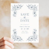 Vintage Blau Save The Date