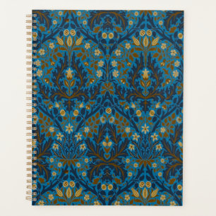 Vintage Blau Teal William Morris Herfstbloemen Planner