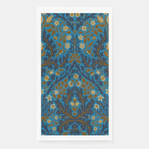 Vintage Blau Teal William Morris Herfstbloemen Servet