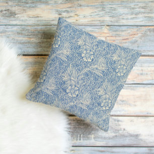 Vintage Blau William Morris Stijl Bloemmotief  Kussen