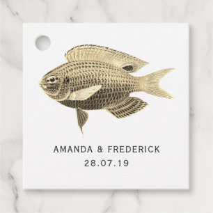 Vintage Blauw en Goud Nautisch Bedankjes Labels