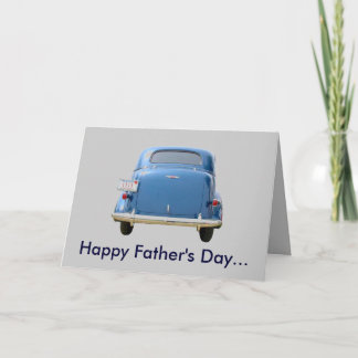 Vintage Blauw Wenskaart Chevy Kaart