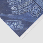 Vintage Blauwe Architecturale Schets Decoupage Tissuepapier (Detail)
