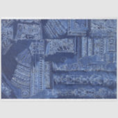 Vintage Blauwe Architecturale Schets Decoupage Tissuepapier (Voorkant)