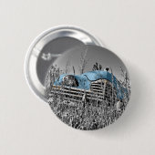 vintage blauwe auto ronde button 5,7 cm (Voorkant /achterkant)