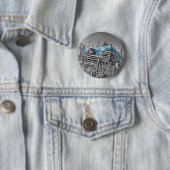 vintage blauwe auto ronde button 5,7 cm (In situ)