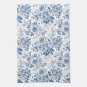 vintage blauwe bloemen theedoek (Verticaal)