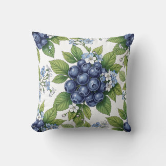 Vintage Blauwe Bloesem Botanische Patroon Kussen