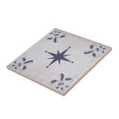 vintage blauwe delfts tegel tegeltje (Zijkant)