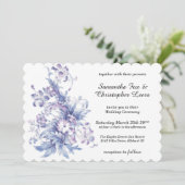 Vintage. Blauwe en lila bloemen Kaart (Staand voorkant)