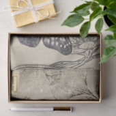 Vintage Blauwe Floral en Ephemera ontkoppeling Tissuepapier (Geschenk)
