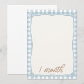 Vintage Blauwe Gestreepte Rodeo 1e Maand Maandkaar Kaart (Voorkant / Achterkant)