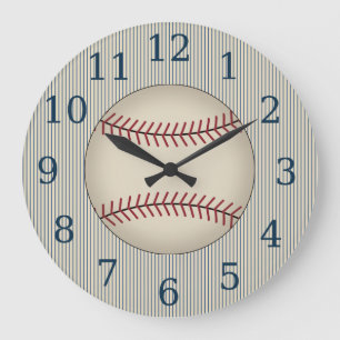 Vintage Blauwe Honkbal Wandklok Cadeau